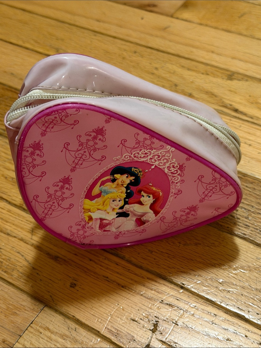 Disney Pink Heart-Shaped Princess Pouch with White Trim